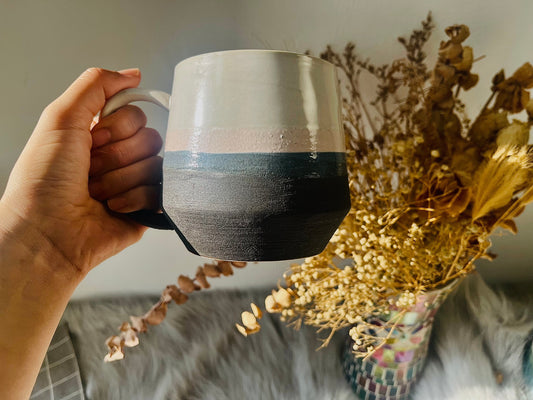 16 Oz Retro Handmade Ceramic Mugs, Personalized Ceramic Cup for Coffee Lovers