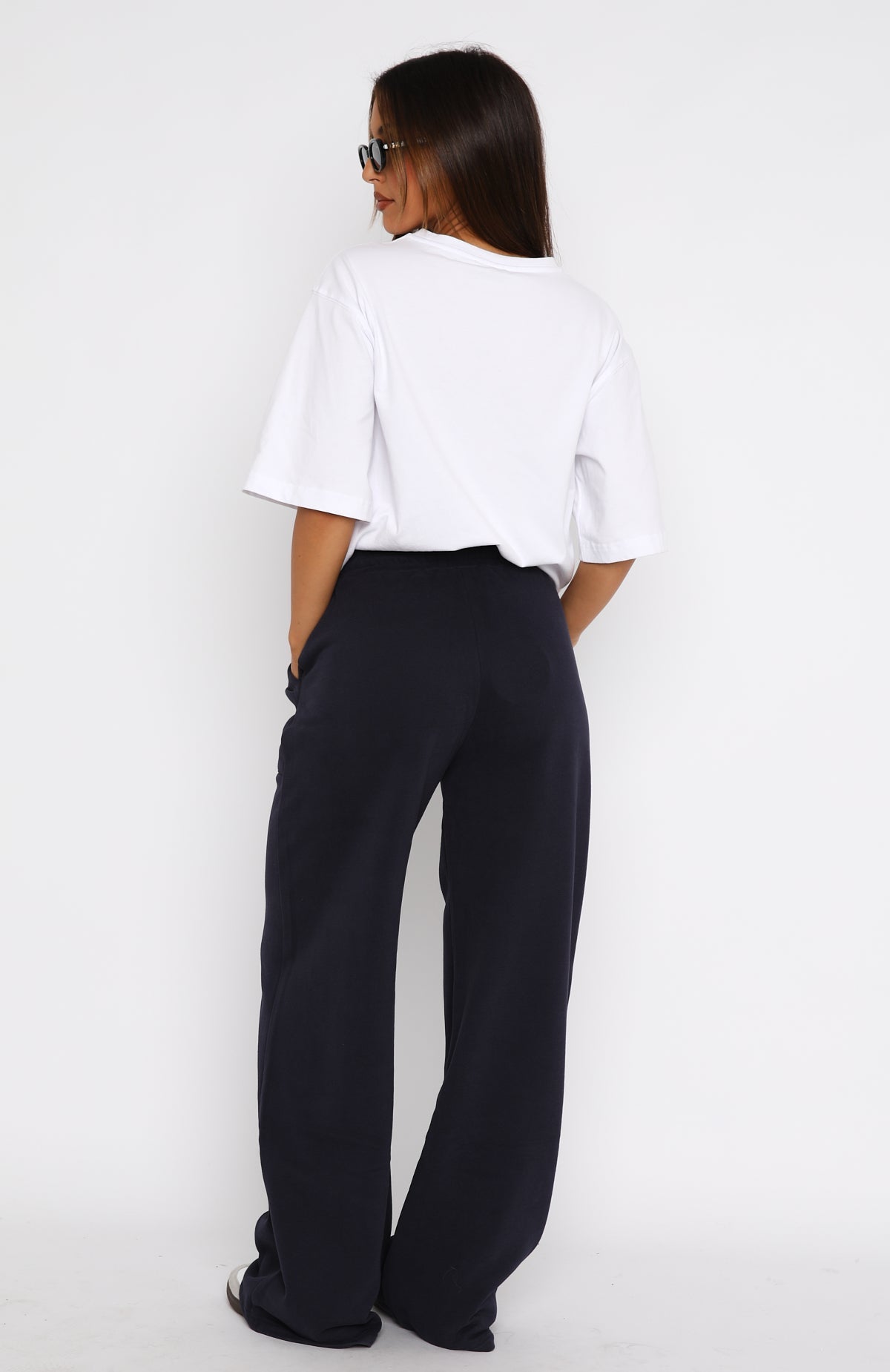 You'd Love It Here Wide Leg Sweatpants Navy