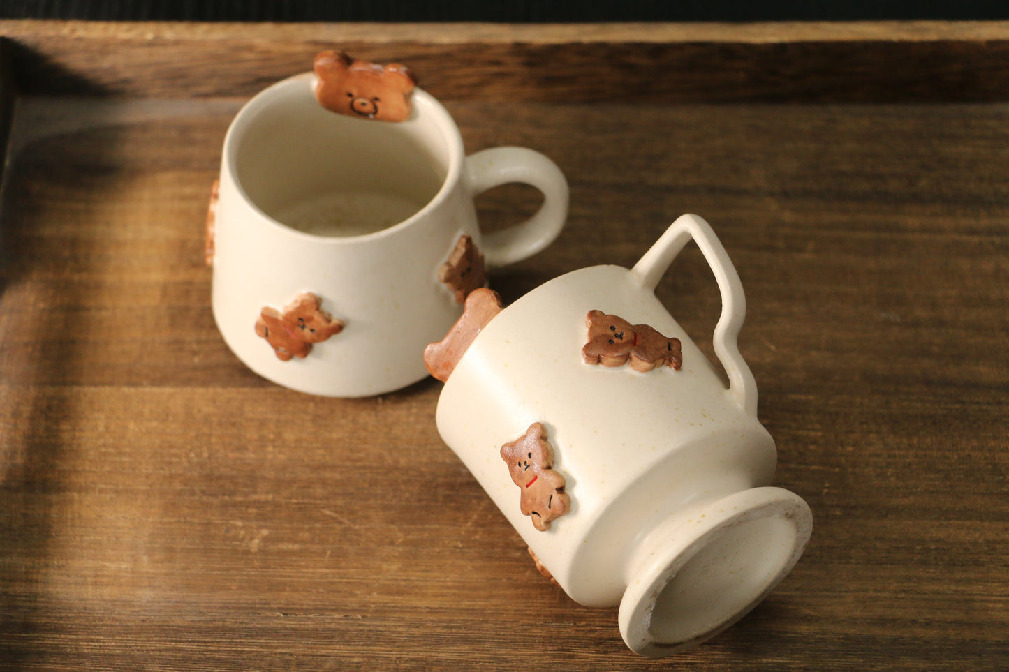 Cute 3D Bear Handmade Ceramic Coffee Mugs for Unique Gifts