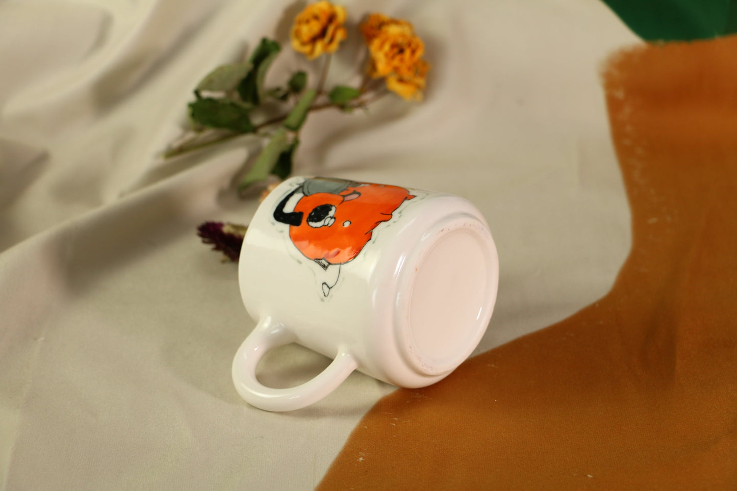 Chainsawman Pochita Handmade Ceramic Mug, Personalized Ceramic Cup for Anime Lovers