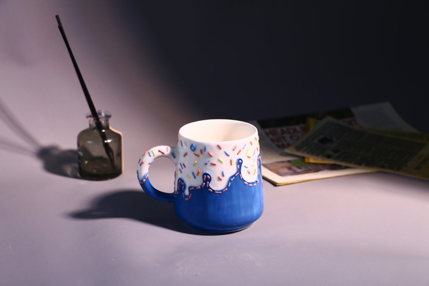 Ice-cream Ceramic Coffee Mug, Personalized Handmade Pottery Mug for Gifts