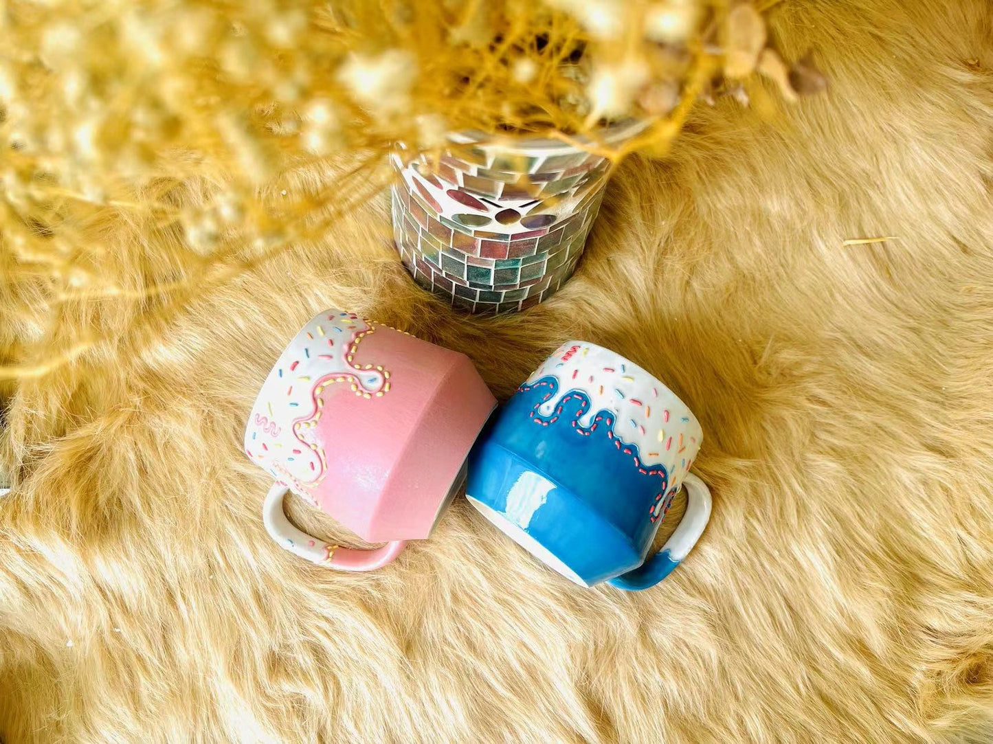 Ice-cream Ceramic Coffee Mug, Personalized Handmade Pottery Mug for Gifts