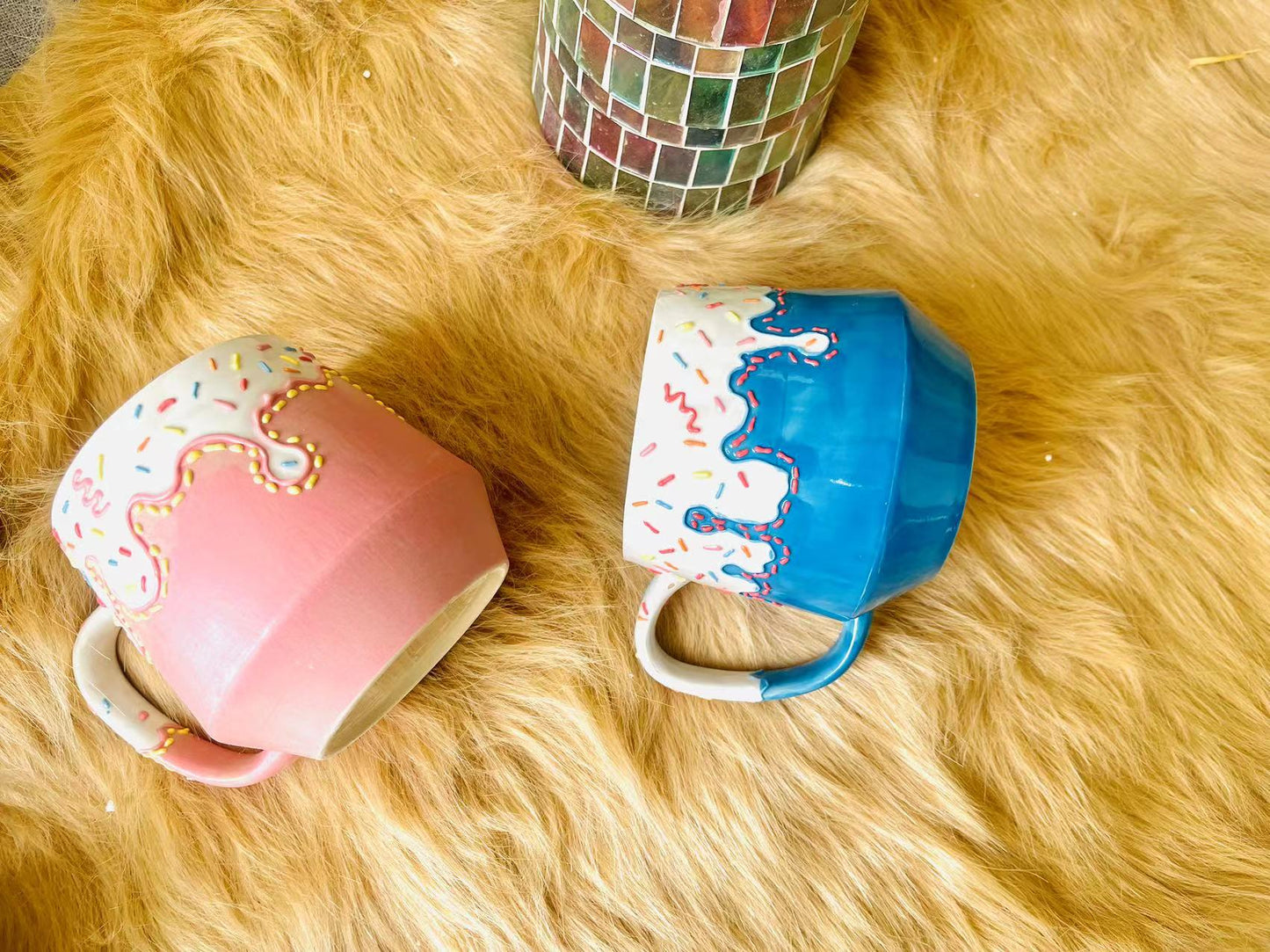 Ice-cream Ceramic Coffee Mug, Personalized Handmade Pottery Mug for Gifts