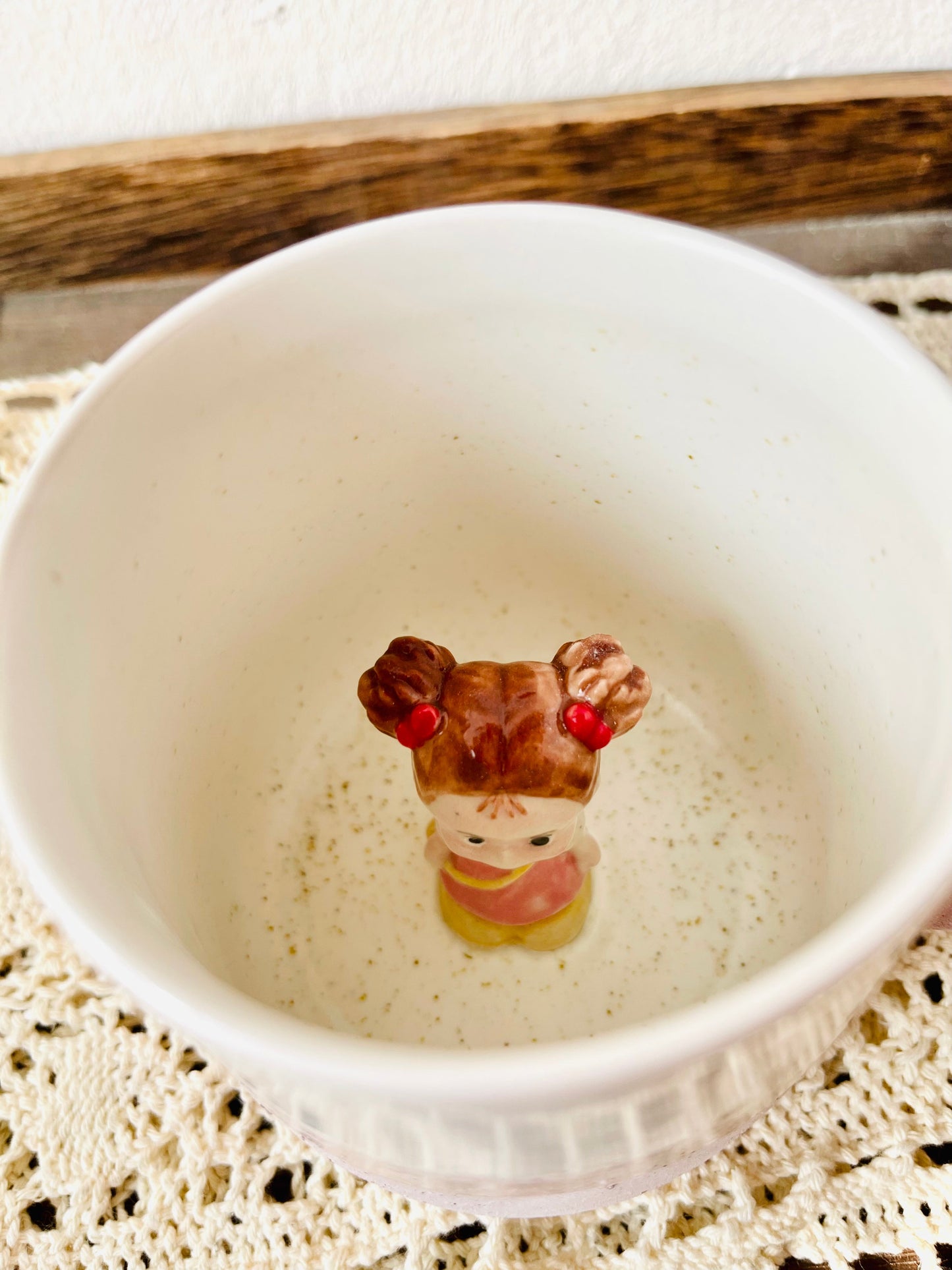 Jiji & Mei Handmade Anime Ceramic Mug, Character Inside Mug for Gifts