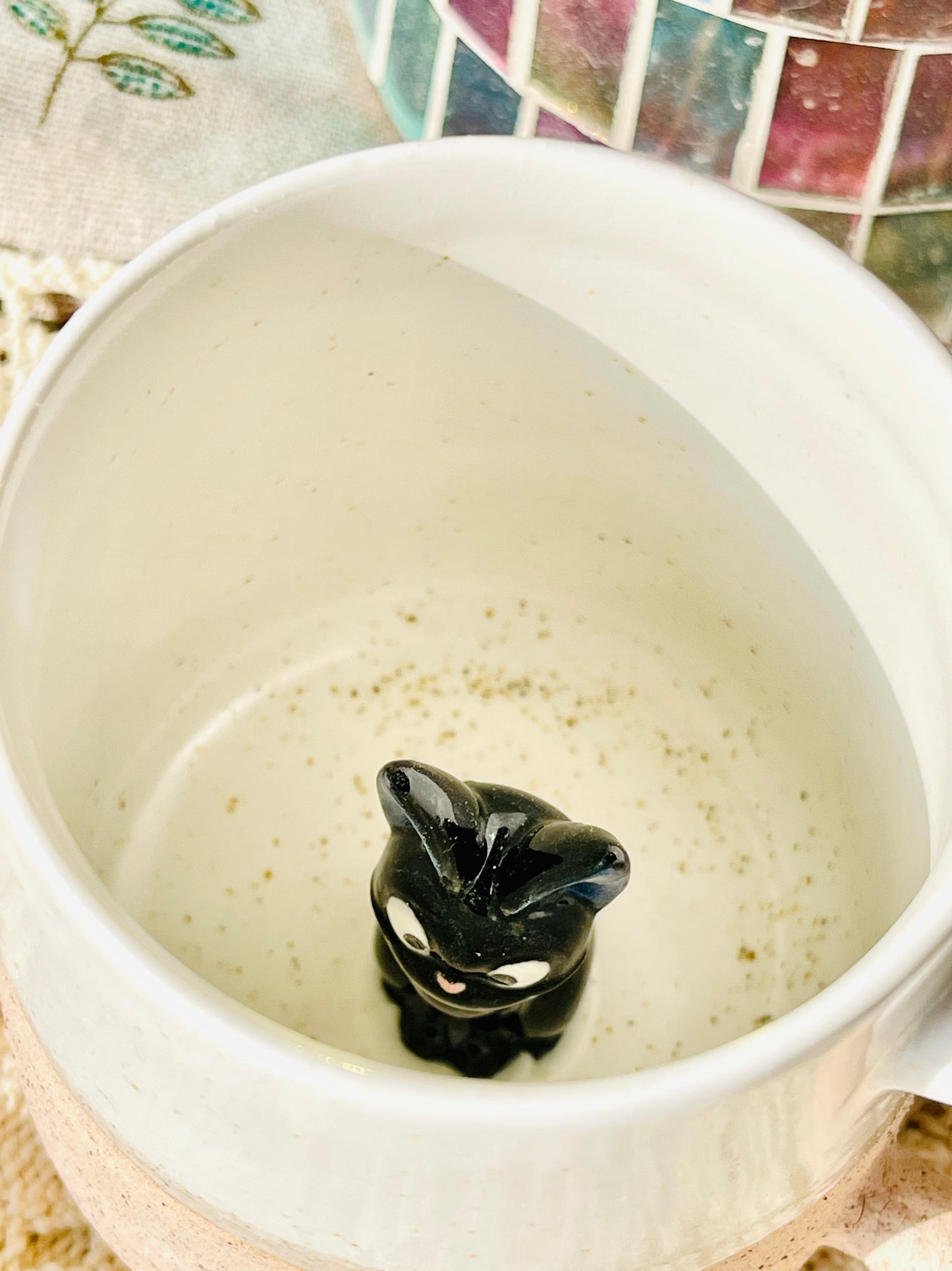 Jiji & Mei Handmade Anime Ceramic Mug, Character Inside Mug for Gifts