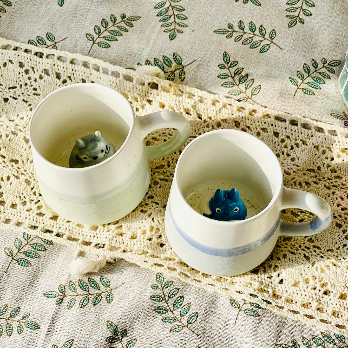 My Neighbor Totoro Handmade Anime Ceramic Mug, Character Inside Mug for Gifts