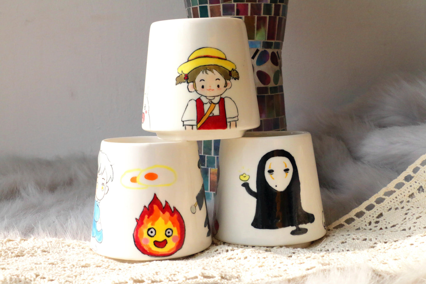 Totoro Handmade Mugs, Personalized Ceramic Cup for Coffee Lovers, Anime Gift