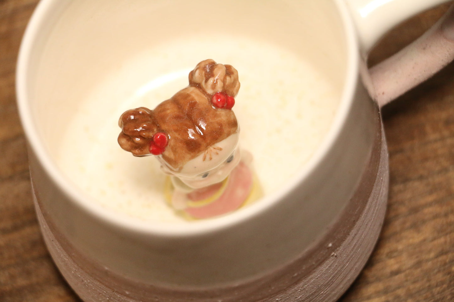 Jiji & Mei Handmade Anime Ceramic Mug, Character Inside Mug for Gifts