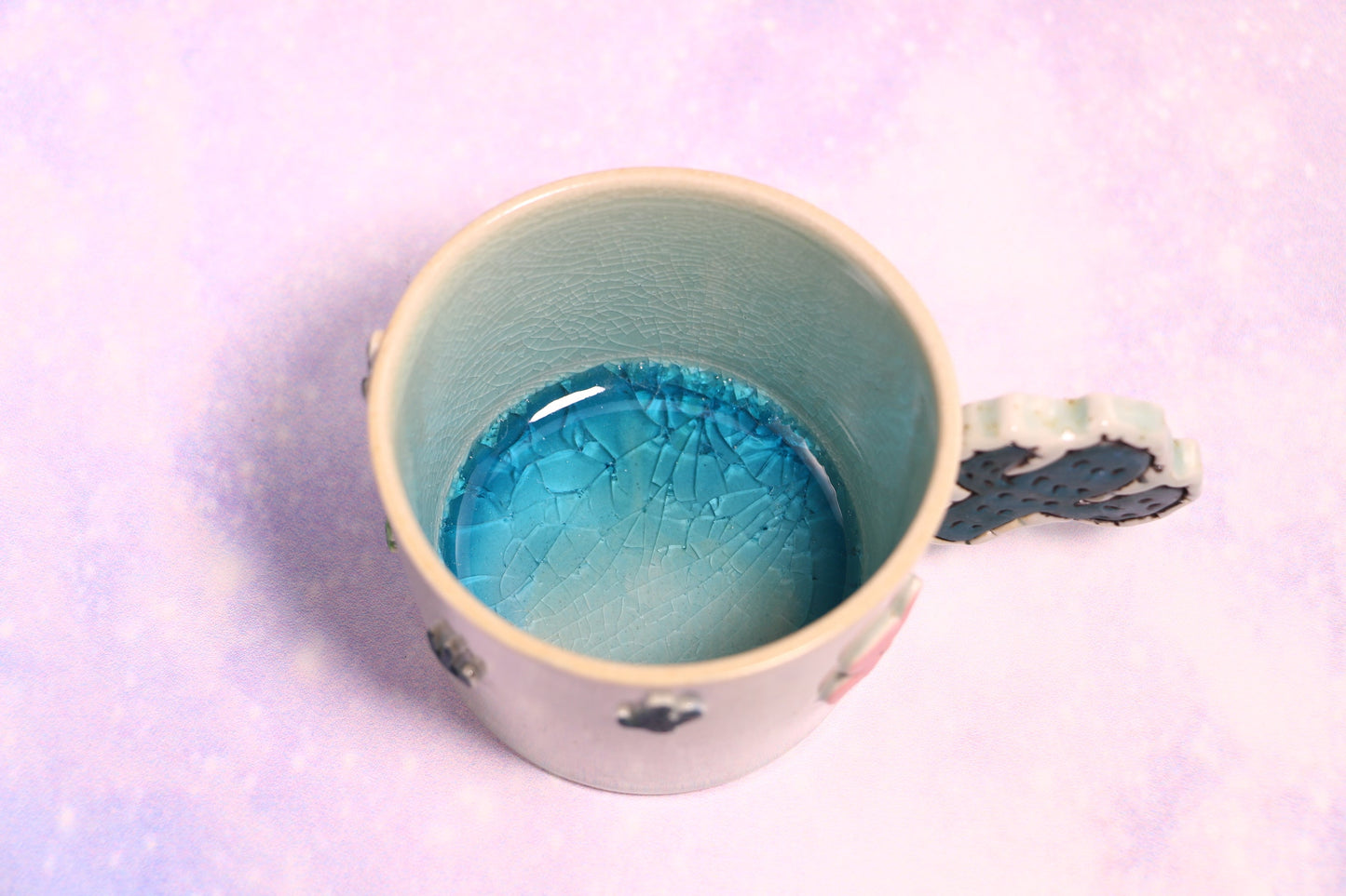 Handmade Cactus Ice Crack Glaze Ceramic Mugs for Housewarming Gifts