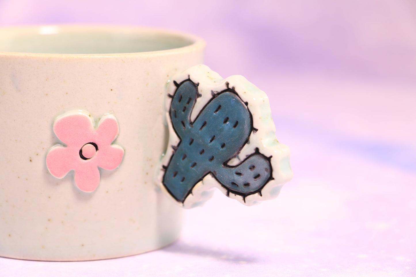 Handmade Cactus Ice Crack Glaze Ceramic Mugs for Housewarming Gifts