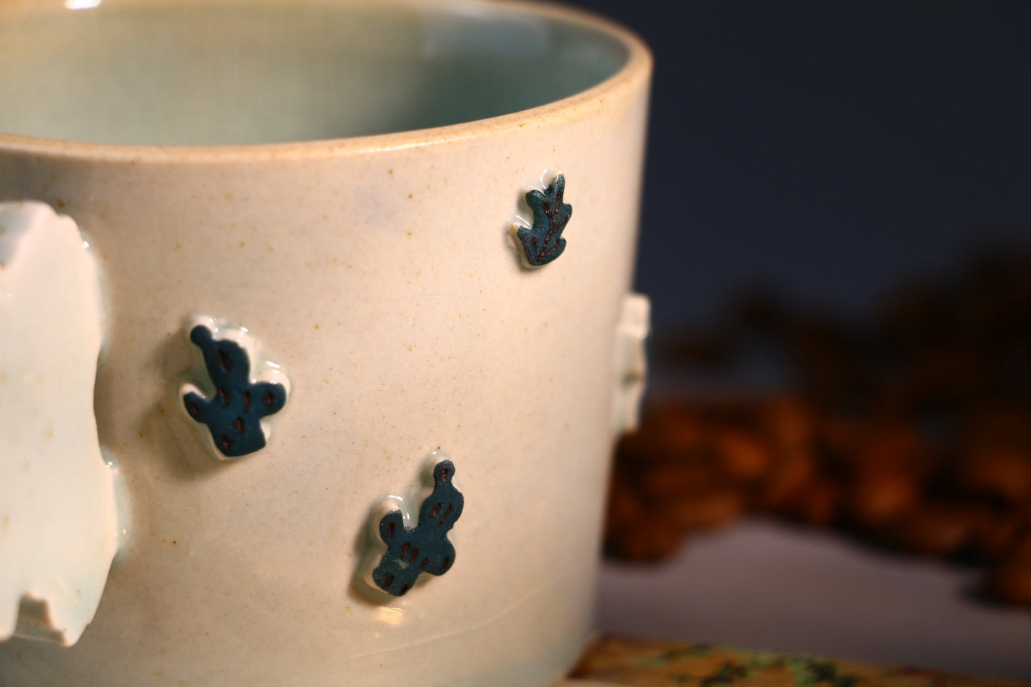 Handmade Cactus Ice Crack Glaze Ceramic Mugs for Housewarming Gifts