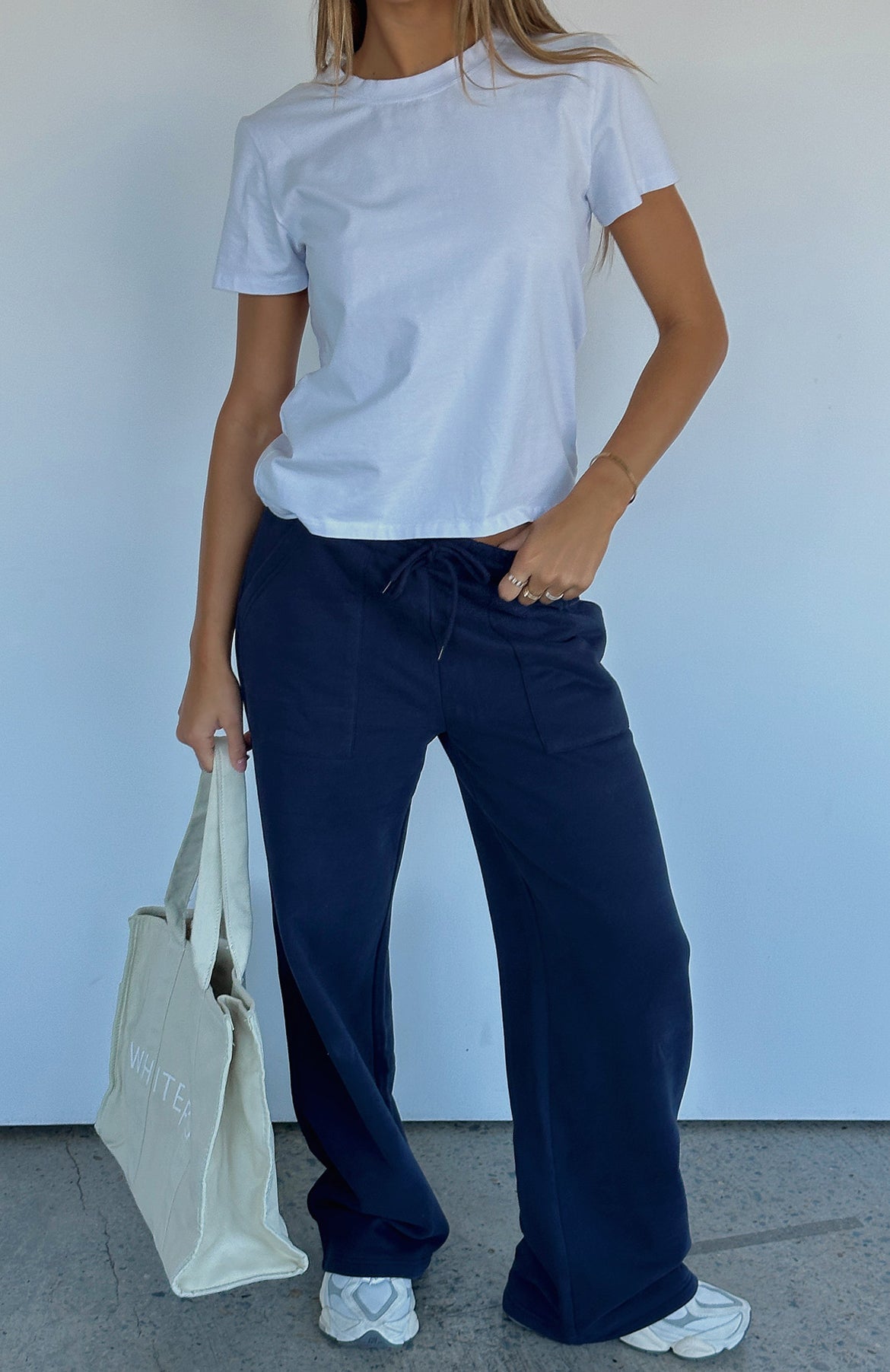 You'd Love It Here Wide Leg Sweatpants Navy